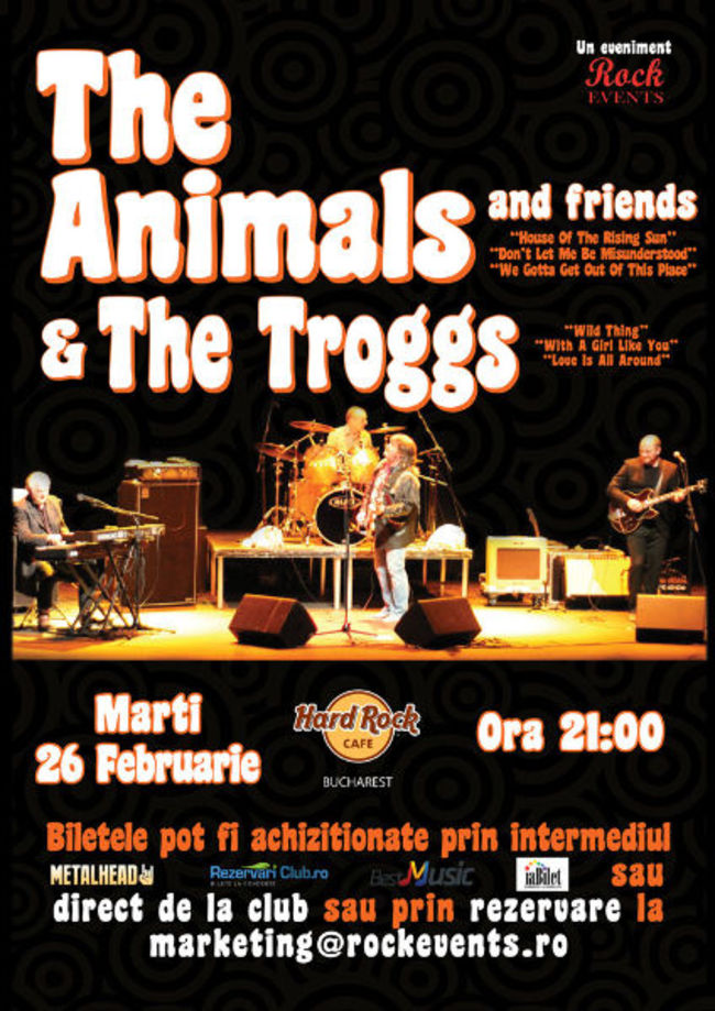 Concert The Animals si The Troggs la Bucuresti